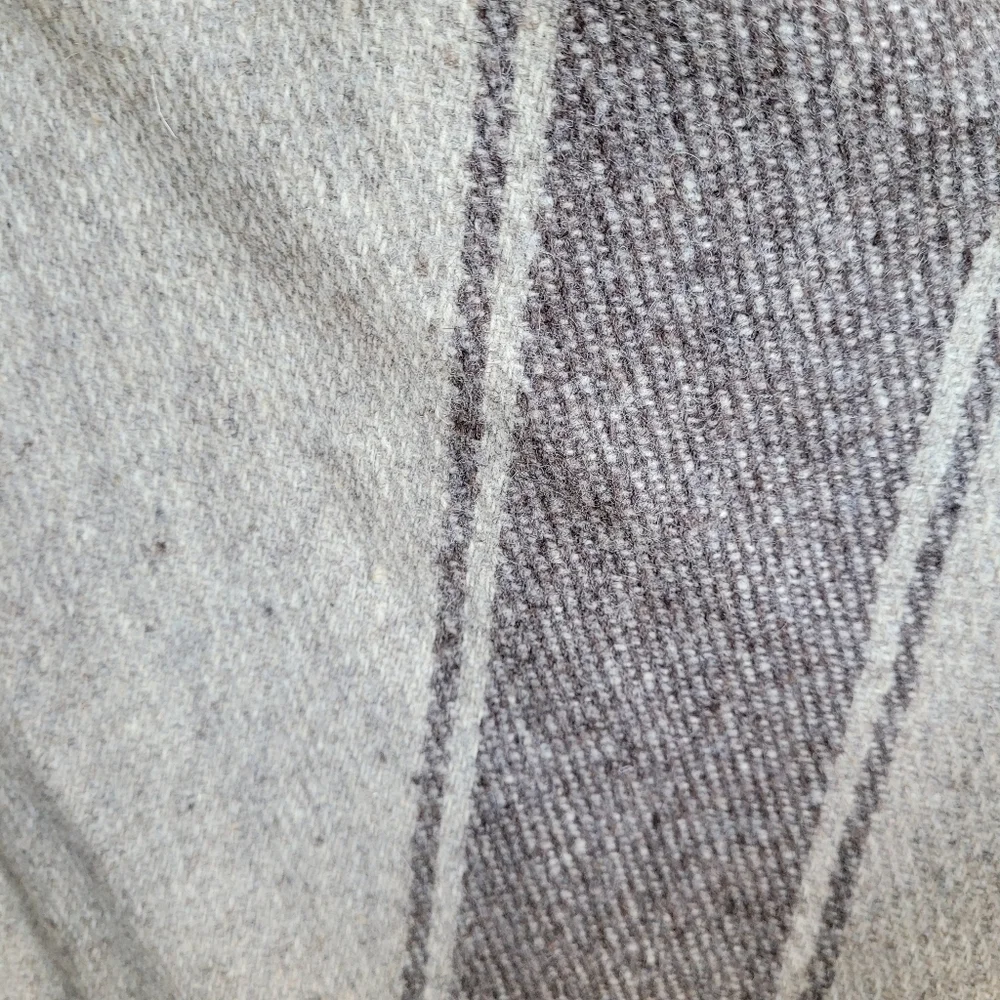 Artisan Made Wool Blanket Poncho - Picture 9 of 12